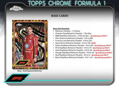 2024 Topps Chrome F1 Cartes Formula 1 Qualifying Lap Hobby Box Topps