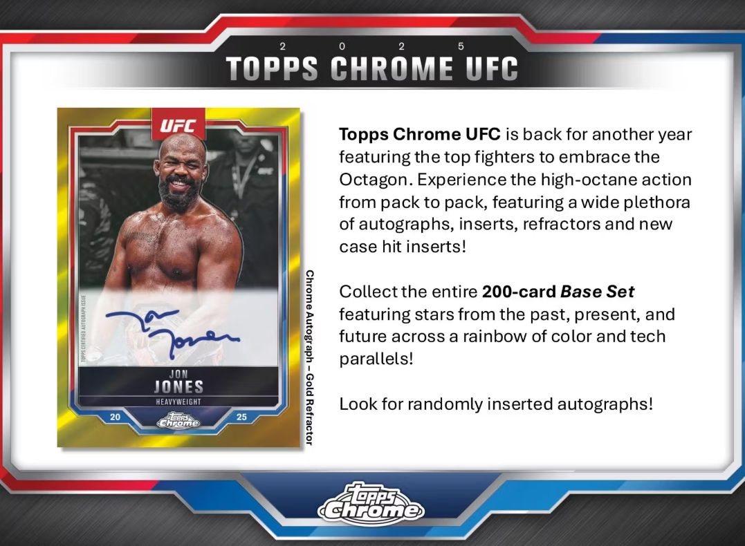 2025 Topps Chrome Cartes UFC Blaster Box Topps