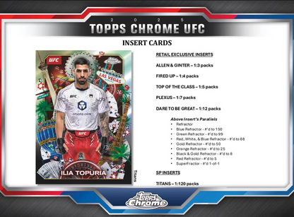 2025 Topps Chrome Cartes UFC Blaster Box Topps