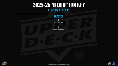 2025-26 Upper Deck Allure  Cartes Hockey NHL Blaster Box