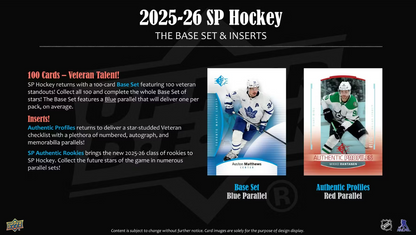 2025-26 Upper Deck SP Cartes Hockey NHL Blaster Box