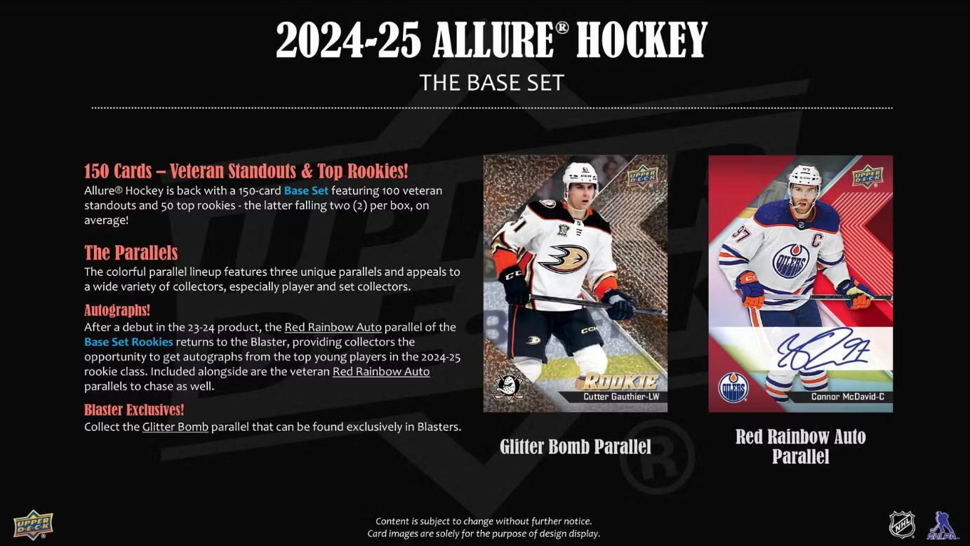 2024-25 Upper Deck ALLURE Cartes Hockey NHL 4-Pack Blaster Box