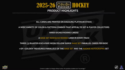 2025-26 Upper Deck O-Pee-Chee Platinum Cartes Hockey NHL Blaster Box