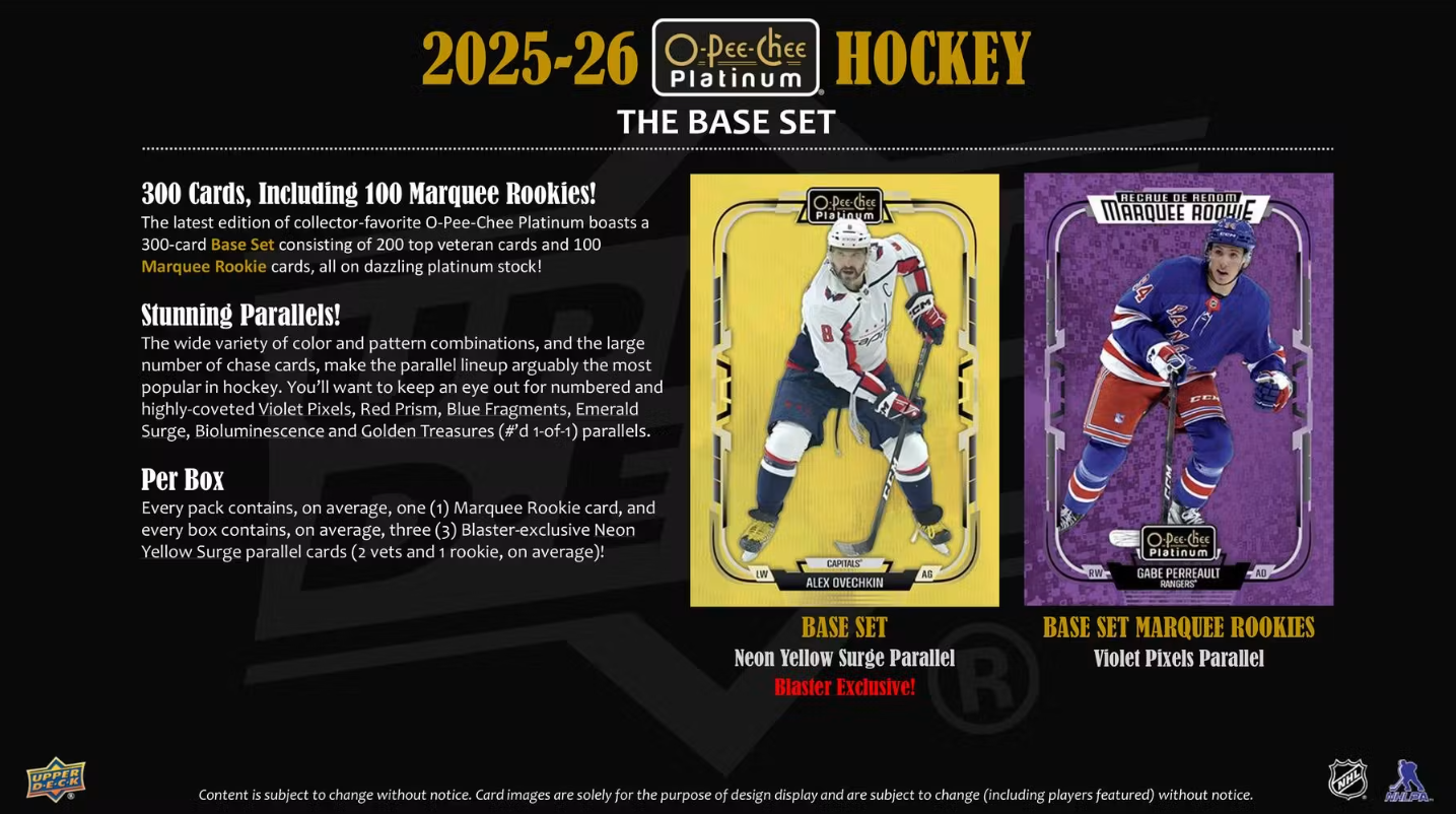 2025-26 Upper Deck O-Pee-Chee Platinum Cartes Hockey NHL Blaster Box