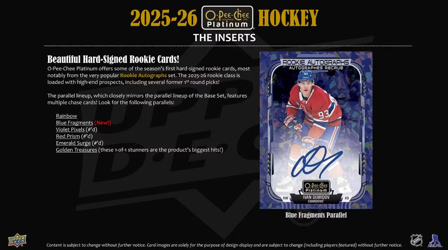 2025-26 Upper Deck O-Pee-Chee Platinum Cartes Hockey NHL Blaster Box