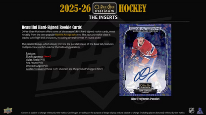 2025-26 Upper Deck O-Pee-Chee Platinum Cartes Hockey NHL Blaster Box