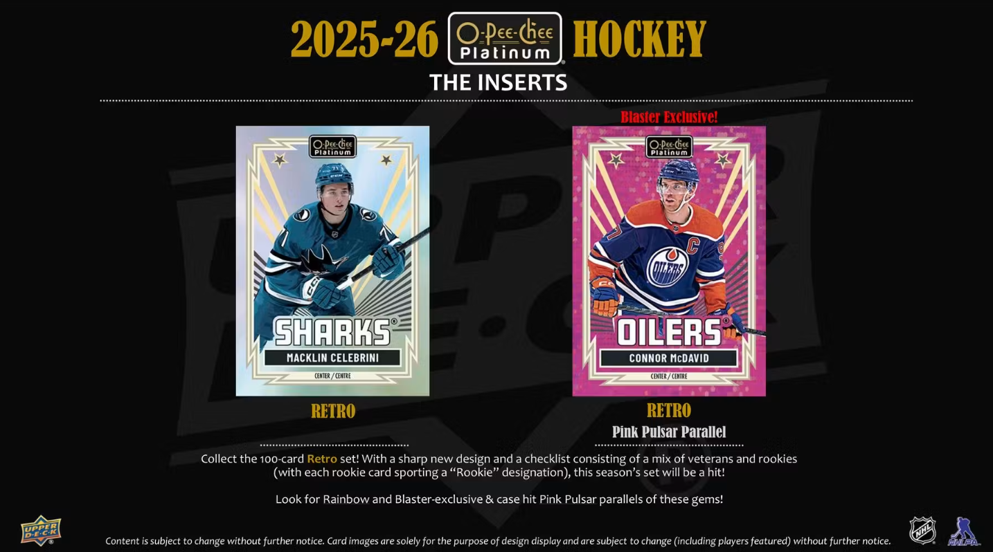2025-26 Upper Deck O-Pee-Chee Platinum Cartes Hockey NHL Blaster Box