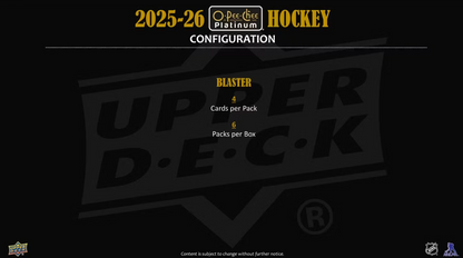2025-26 Upper Deck O-Pee-Chee Platinum Cartes Hockey NHL Blaster Box