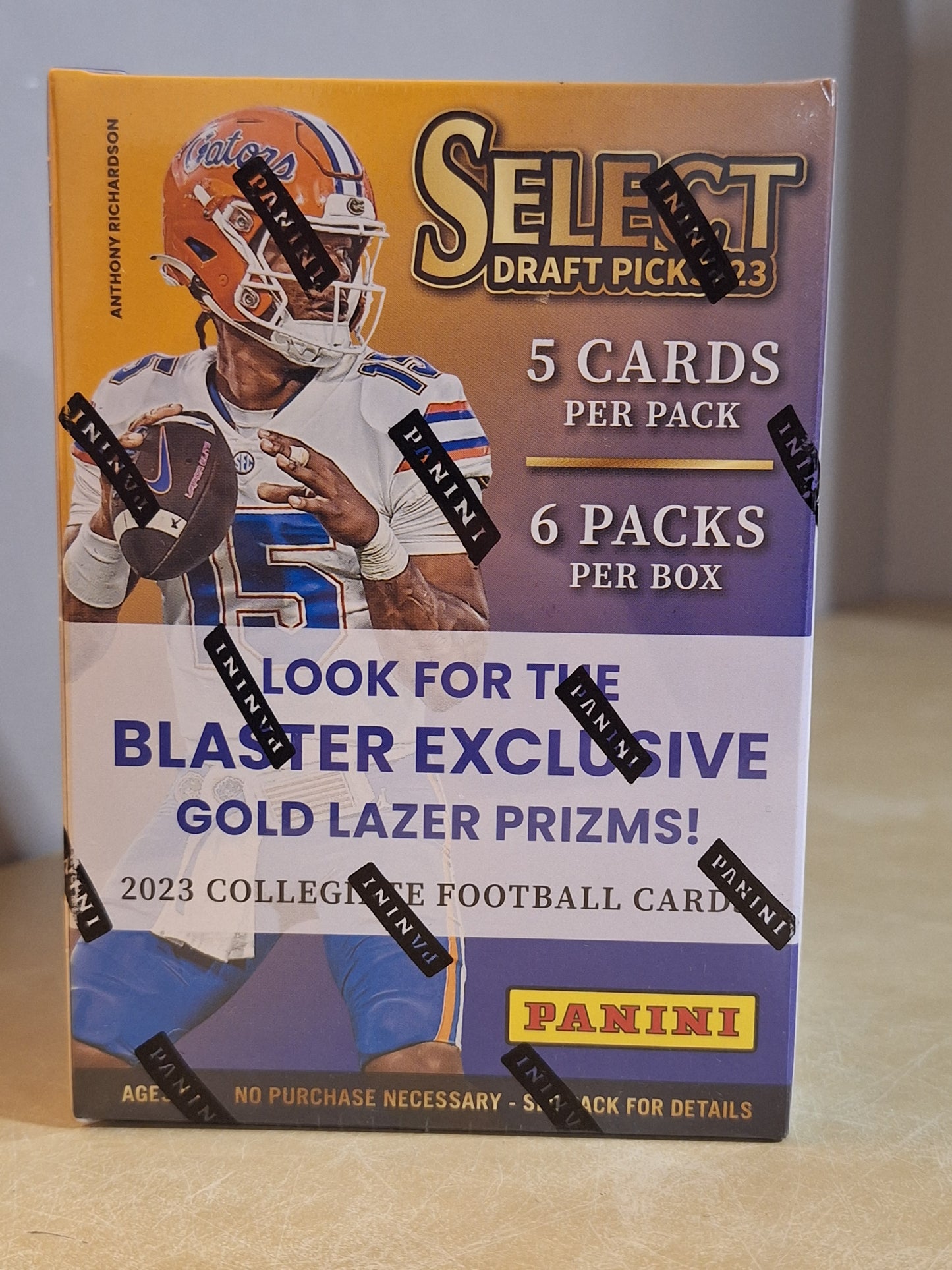 2023 Panini Select Draft Picks Cartes Football NFL Blaster Box ( Gold Lazer Prizms )