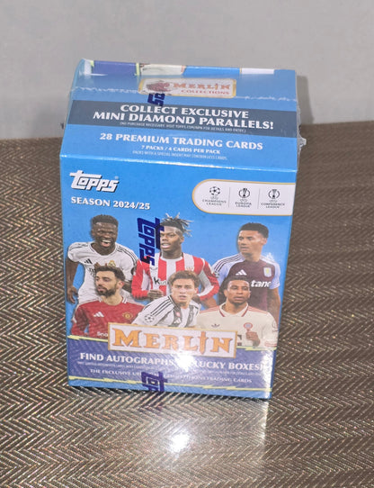 2024-25 Topps Merlin UEFA Club Competitions Cartes Foot Soccer Blaster Box