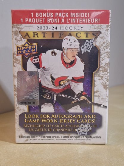 2023/2024 Upper Deck Artifacts Cartes Hockey NHL Blaster Box