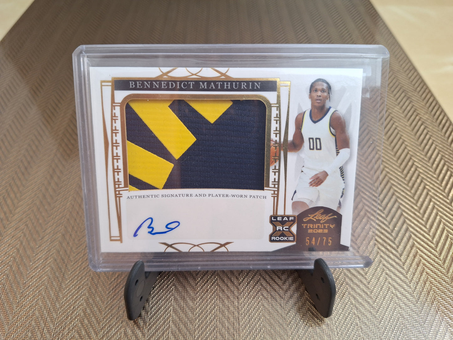 Carte collection Basketball Auto Patch BENEDICT MATHURIN #Leaf Trinity 2023 54/75