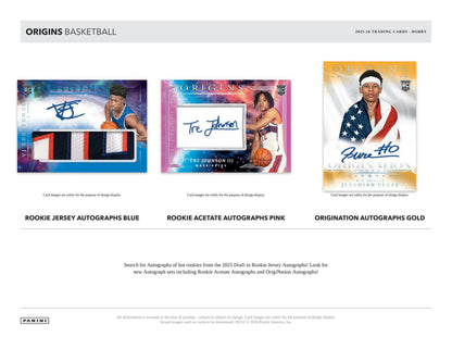 2025-26 Panini Origins Cartes Basketball NBA Hobby Box ** PRECOMMANDE **