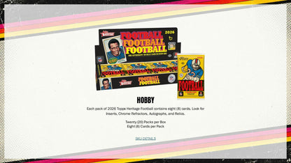 2026 Topps Heritage Cartes Football NFL Blaster Box