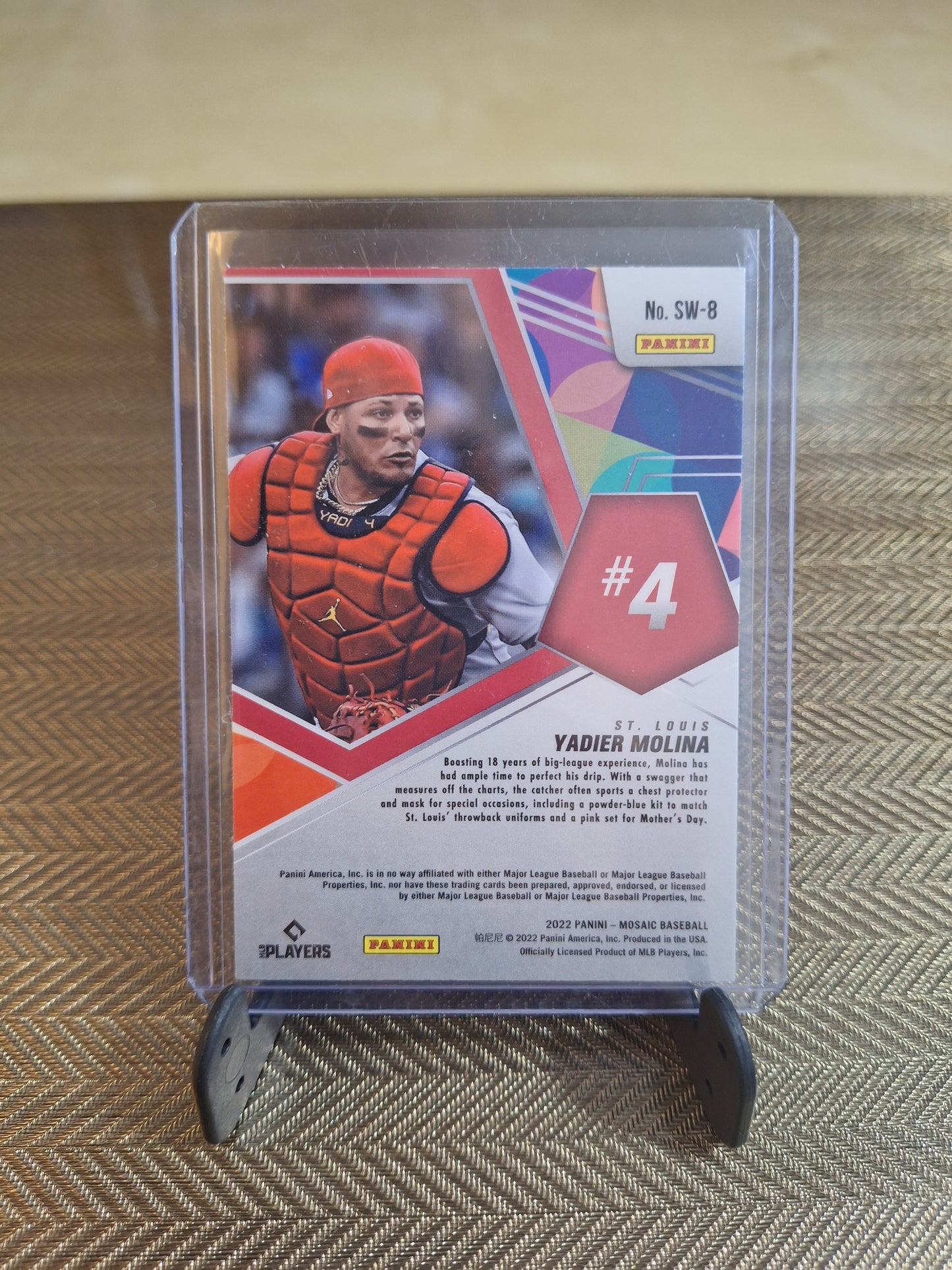 Carte collection Baseball Swagger YADIER MOLINA #Panini Mosaïc 2022