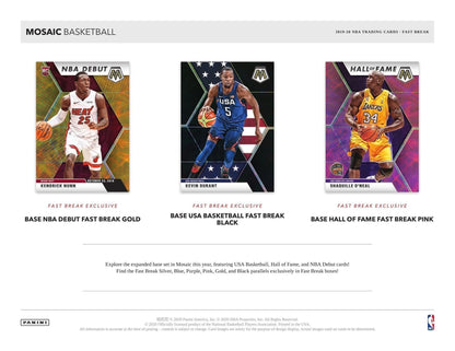 2019-20 Panini Mosaic Cartes Basketball NBA Fast break Box