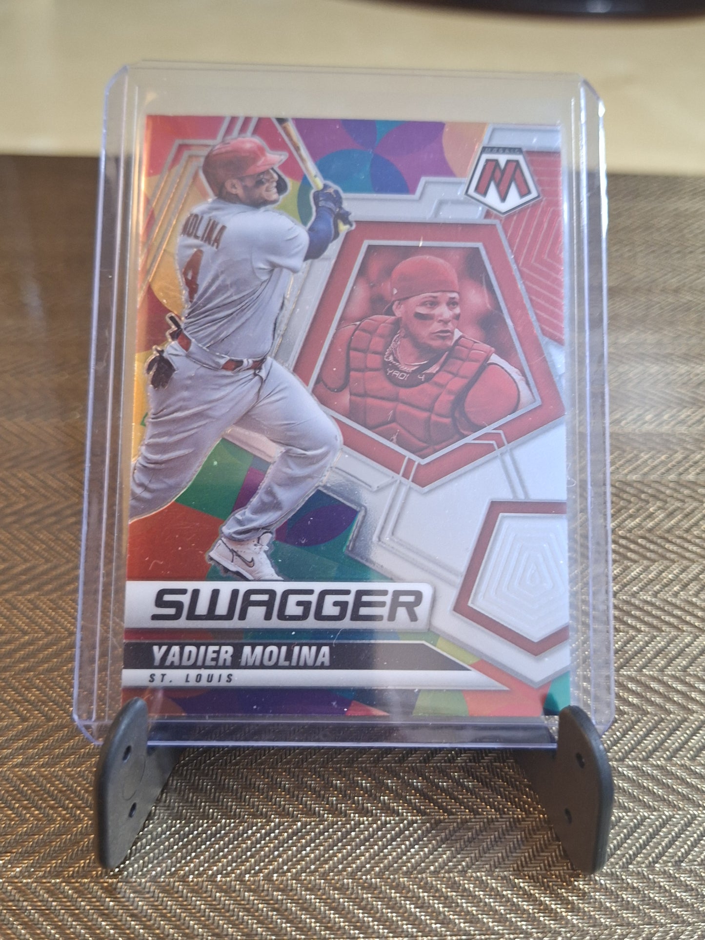 Carte collection Baseball Swagger YADIER MOLINA #Panini Mosaïc 2022