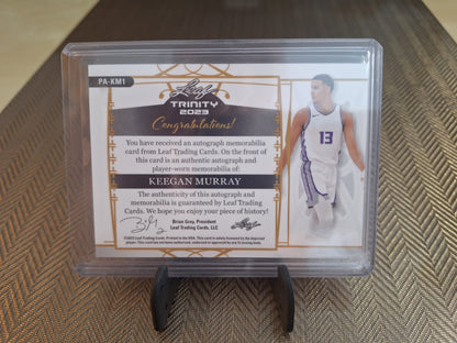 Carte collection Basketball Auto Patch KEEGAN MURRAY #Leaf Trinity 2023 17/99