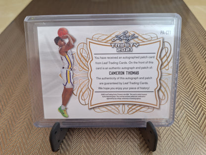 Carte collection Basketball Auto Patch CAMERON THOMAS #Leaf Trinity 2021 23/50