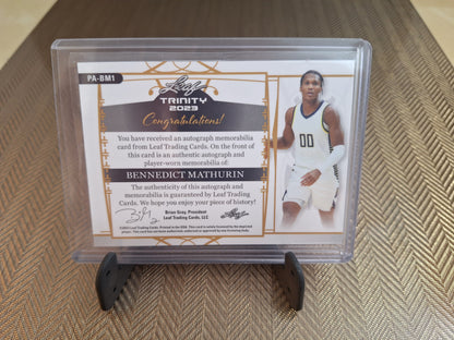 Carte collection Basketball Auto Patch BENEDICT MATHURIN #Leaf Trinity 2023 54/75