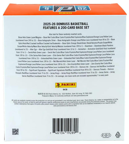 2025-26 Panini Donruss Cartes Basketball NBA Méga Box