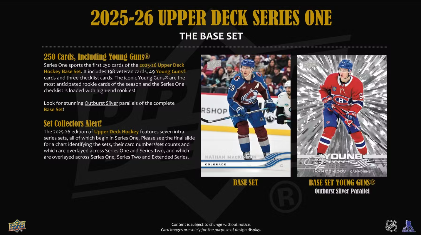 2025-26 Upper Deck Series 1 Cartes Hockey NHL Blaster Box