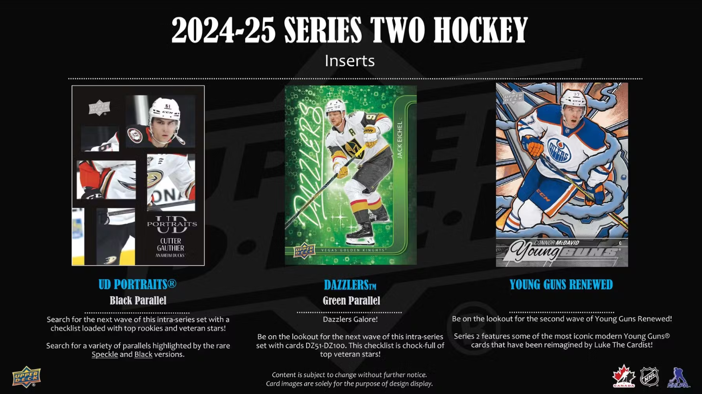 2024-25 Upper Deck Series 2 Tin Cartes Hockey NHL Upper Deck