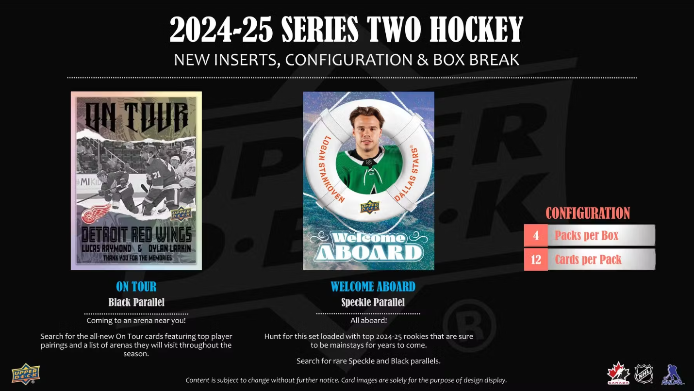 2024-25 Upper Deck Series 2 Tin Cartes Hockey NHL Upper Deck
